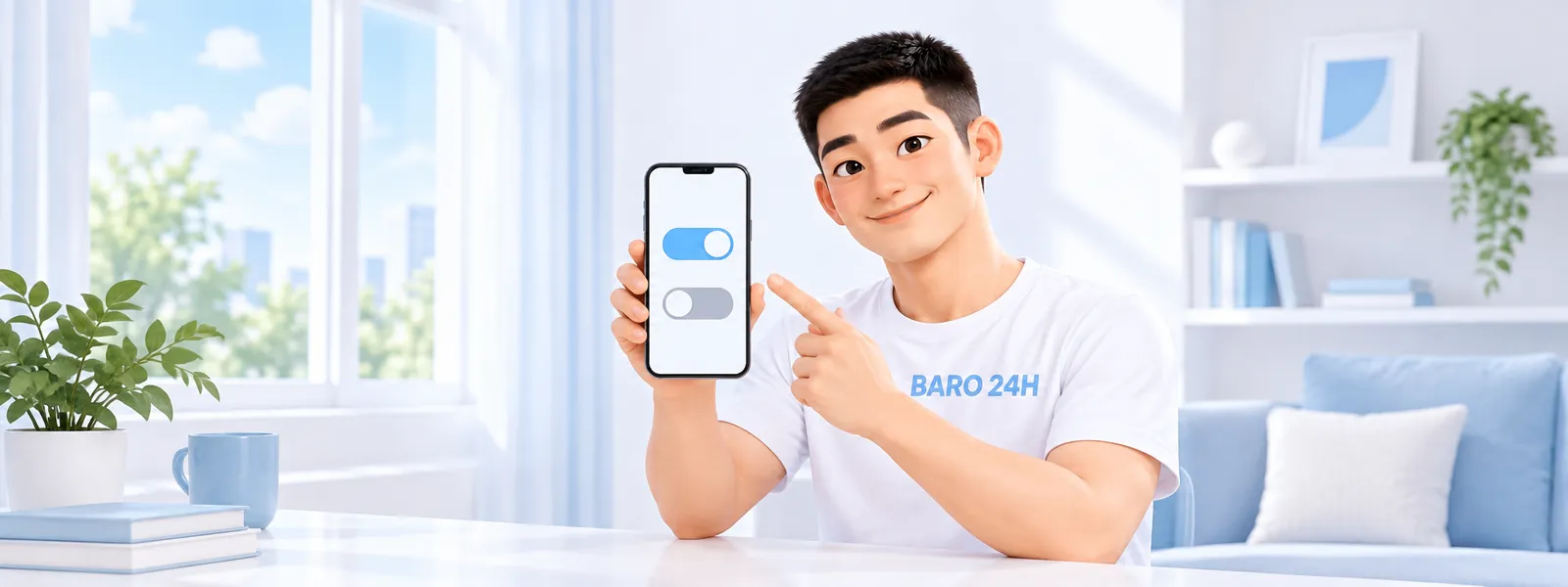 「결제 차단 · 해제」 주제를 표현한 3D 인물 일러스트