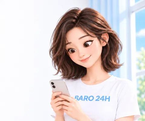 편안한 표정으로 설명하는 여성 3D 인물